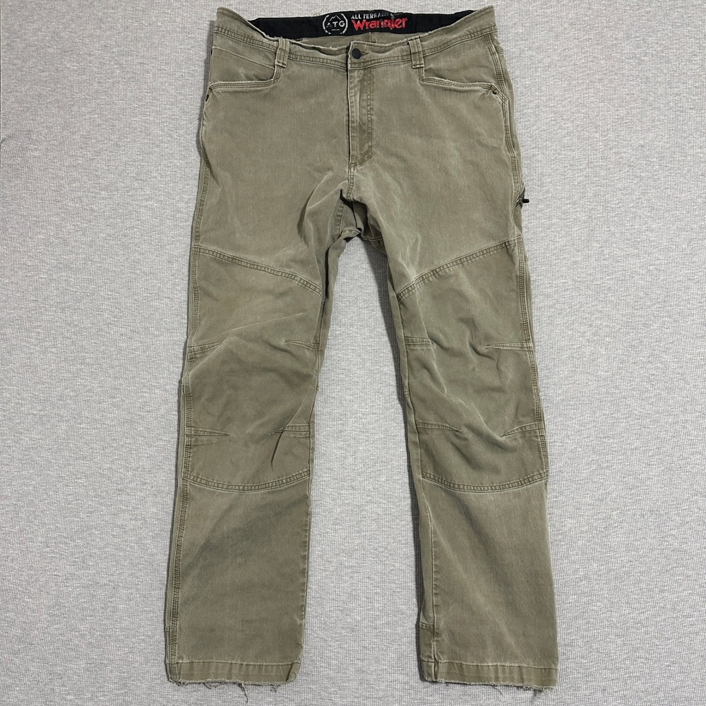 Wrangler ATG All Terrain Gear Mens 38x31.5 Olive Green Utility Hiking Pants 3474
